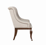 Brockway Cove Cream and Antique Java Tufted Arm Chairs, Set of 2 from Coaster - Luna Furniture