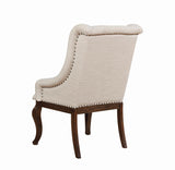 Brockway Cove Cream and Antique Java Tufted Arm Chairs, Set of 2 from Coaster - Luna Furniture