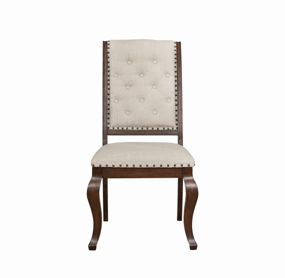 Brockway Cove Tufted Dining Chairs Cream and Antique Java (Set of 2) - 110312 - Luna Furniture