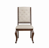 Brockway Cove Cream and Antique Java Tufted Dining Chairs, Set of 2 from Coaster - Luna Furniture