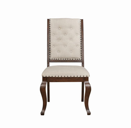 Brockway Cove Cream and Antique Java Tufted Dining Chairs, Set of 2 from Coaster - Luna Furniture