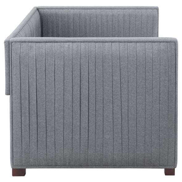 Brodie Upholstered Twin Daybed with Trundle Grey - 300554 - Luna Furniture