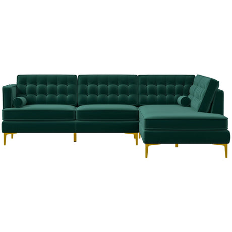 Brooke Mid-Century Modern  Sectional Sofa Green / Right Facing - AFC00582 - Luna Furniture