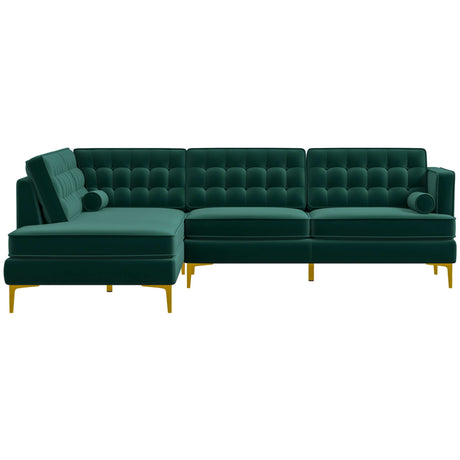 Brooke Mid-Century Modern  Sectional Sofa Green / Right Facing - AFC00582 - Luna Furniture