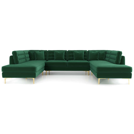 Brooke Green Velvet U-Shape Sectional from Midinmod - Luna Furniture