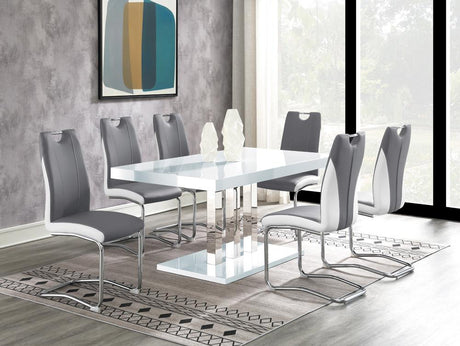 Brooklyn 5-piece Dining Set White and Chrome - 193811-S5 - Luna Furniture