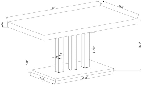 Brooklyn White High Gloss and Chrome Rectangular Dining Table from Coaster - Luna Furniture