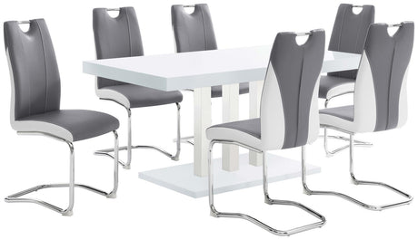 Brooklyn White High Gloss and Chrome Rectangular Dining Table from Coaster - Luna Furniture