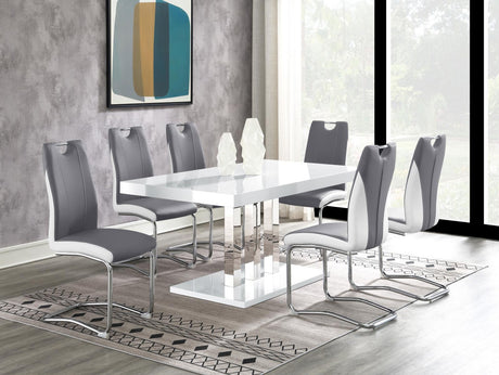 Brooklyn Upholstered Side Chairs with S-frame (Set of 4) Grey and White - 193812 - Luna Furniture