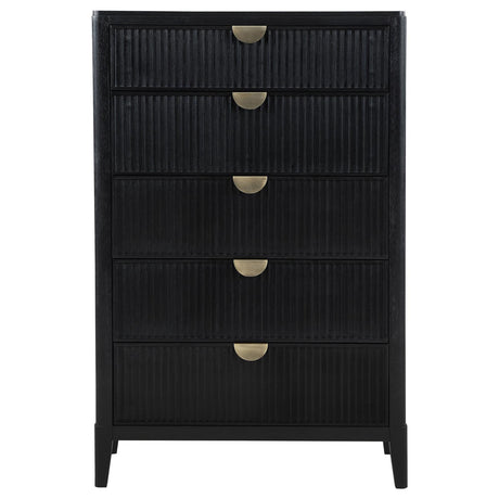 Brookmead Black 5-Drawer Bedroom Chest from Coaster - Luna Furniture