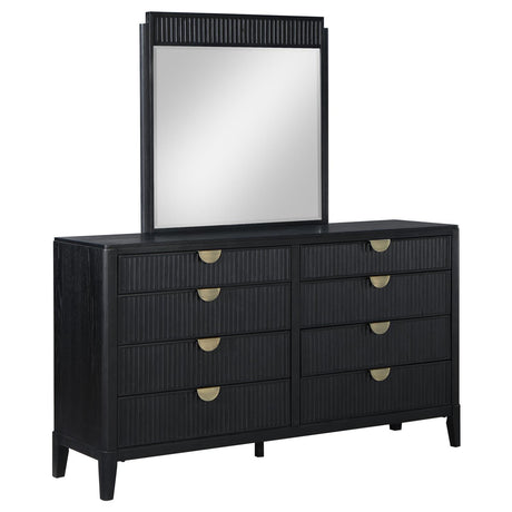 Brookmead 8-drawer Bedroom Dresser with Mirror Black - 224713M - Luna Furniture