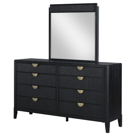 Brookmead Black 8-Drawer Bedroom Dresser with Mirror from Coaster - Luna Furniture