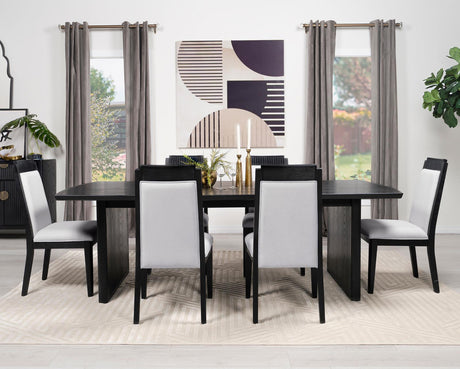 Brookmead Black Rectangular Dining Table with 18" Removable Extension Leaf from Coaster - Luna Furniture