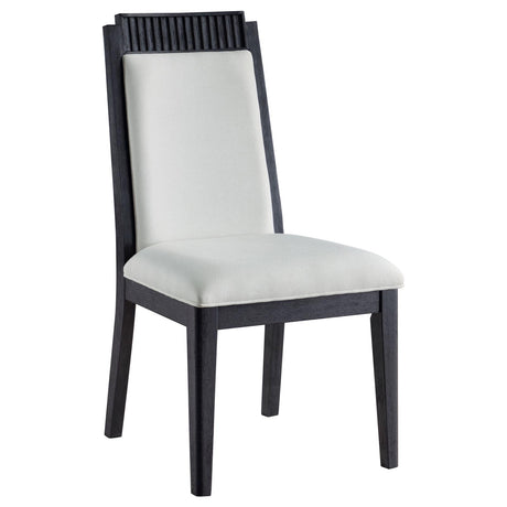 Brookmead Upholstered Dining Side Chair Ivory and Black (Set of 2) - 108232 - Luna Furniture