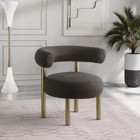 Brown Bordeaux Boucle Fabric Accent Chair - 494Brown - Luna Furniture
