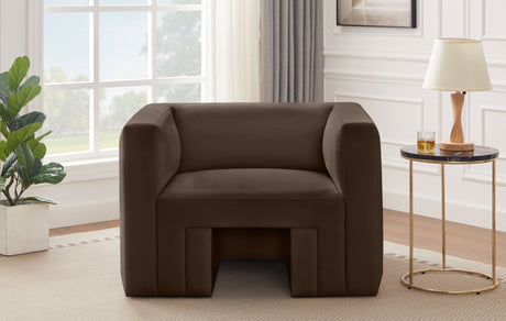 Brown Henson Velvet Chair - 665Brown-C - Luna Furniture