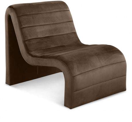 Brown Ivy Velvet Accent Chair - 403Brown - Luna Furniture