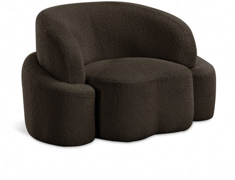 Brown Principessa Boucle Fabric Living Room Chair - 108Brown-C - Luna Furniture