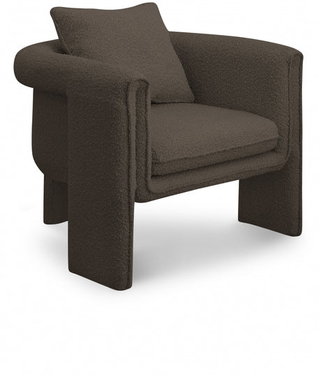 Brown Stylus Boucle Accent Chair - 425Brown - Luna Furniture
