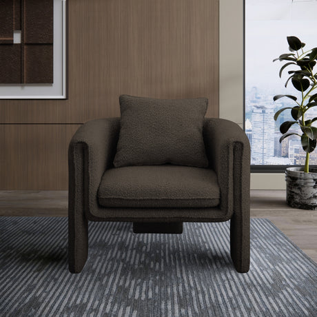 Brown Stylus Boucle Accent Chair - 425Brown - Luna Furniture