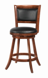 Broxton Chestnut and Black Upholstered Swivel Counter Height Stools, Set of 2 from Coaster - Luna Furniture