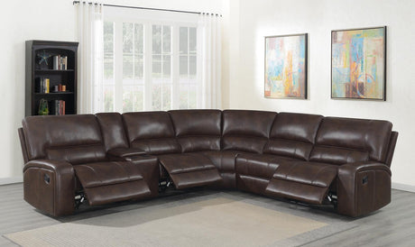 Brunson 3-piece Upholstered Motion Sectional Brown - 600440 - Luna Furniture