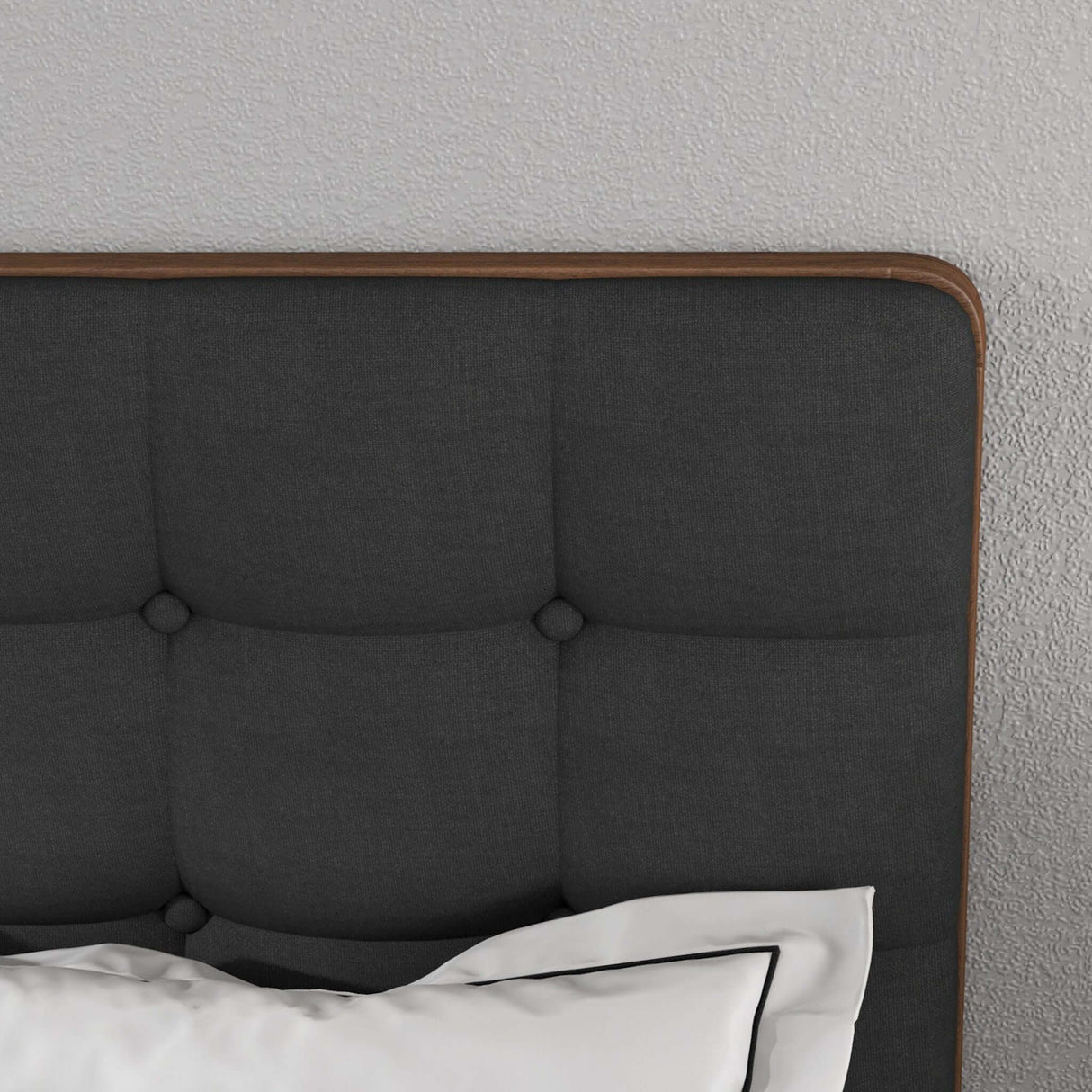 Bryce Dark Grey Fabric Upholstered Platform Bed King - AFC00506 - Luna Furniture