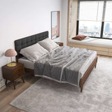 Bryce Dark Grey Fabric Upholstered Platform Bed King - AFC00506 - Luna Furniture
