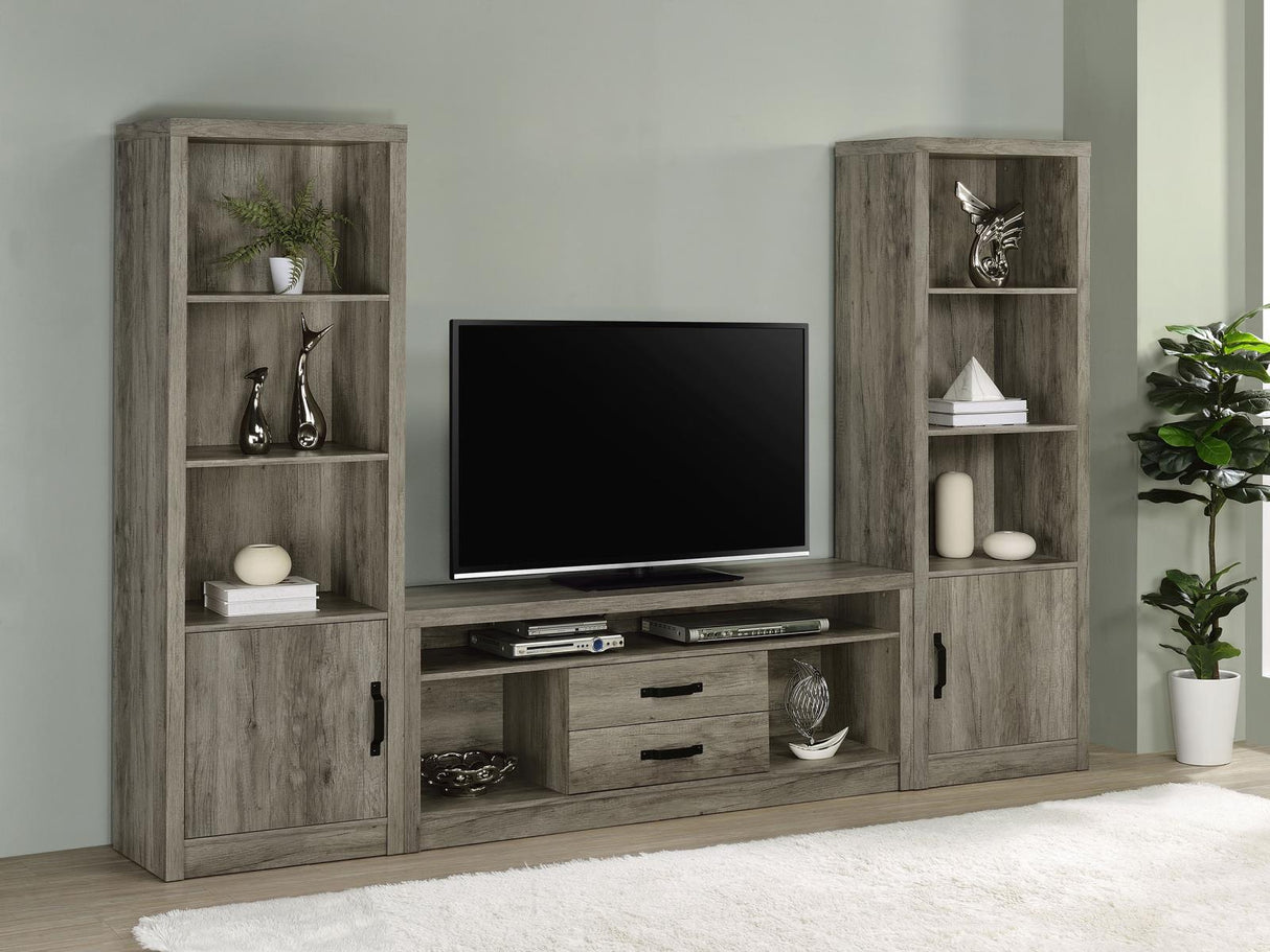 Burke Gray Driftwood 3-Piece Entertainment Center from Coaster - Luna Furniture