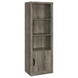 Burke Gray Driftwood 3-Shelf Media Tower With Storage Cabinet from Coaster - Luna Furniture