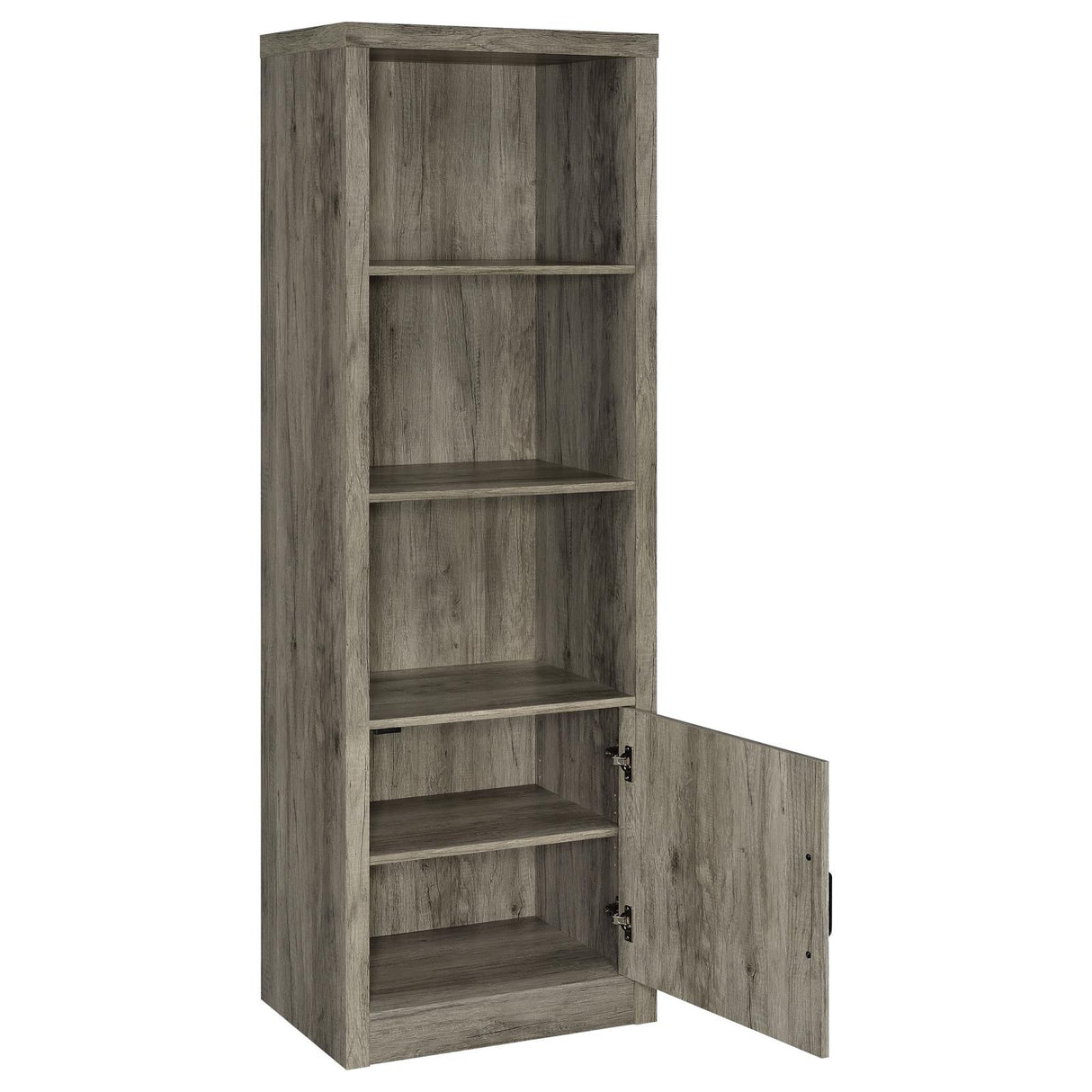 Burke 3-shelf Media Tower With Storage Cabinet Grey Driftwood - 707726 - Luna Furniture