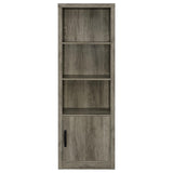 Burke Gray Driftwood 3-Shelf Media Tower With Storage Cabinet from Coaster - Luna Furniture
