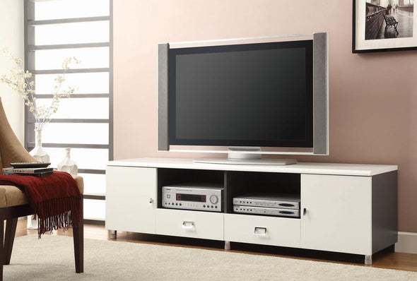 Burkett 2-drawer TV Console White and Grey - 700910 - Luna Furniture