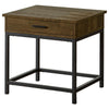 Byers Square 1-drawer End Table Brown Oak and Sandy Black - 723777 - Luna Furniture