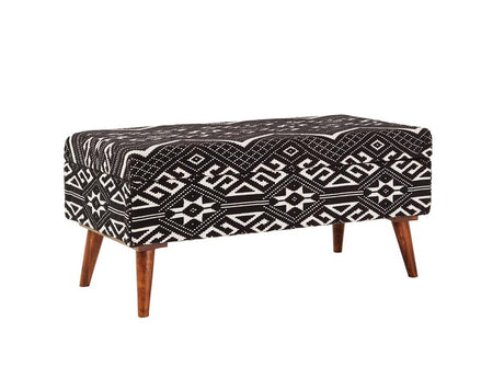 Cababi Upholstered Storage Bench Black and White - 918490 - Luna Furniture