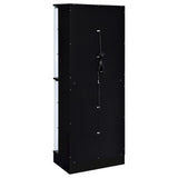 Cabra Black High Gloss Display Case Curio Cabinet with Glass Shelves and LED Lighting from Coaster - Luna Furniture