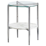 Cadee Round Glass Top End Table Clear and Chrome - 723277 - Luna Furniture
