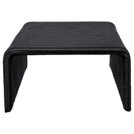 Cahya Black Woven Rattan Sqaure Coffee Table from Coaster - Luna Furniture