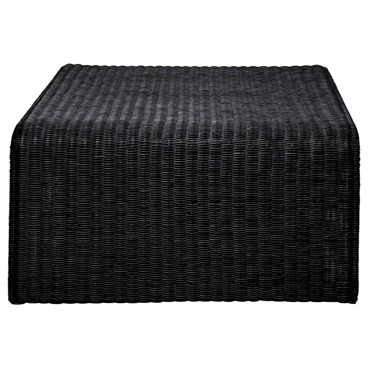 Cahya Black Woven Rattan Sqaure Coffee Table from Coaster - Luna Furniture