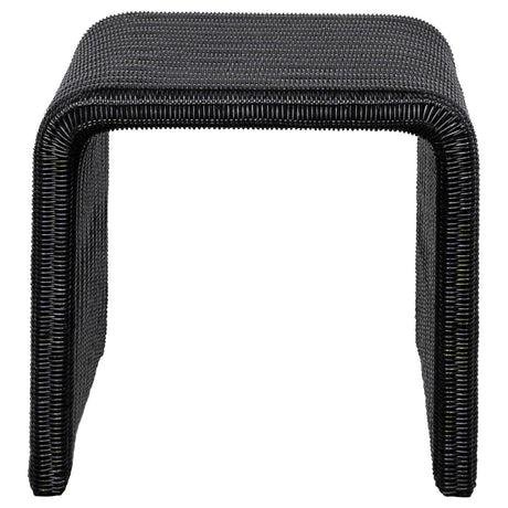 Cahya Black Woven Rattan Sqaure End Table from Coaster - Luna Furniture