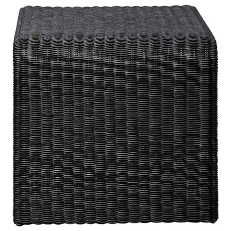 Cahya Black Woven Rattan Sqaure End Table from Coaster - Luna Furniture