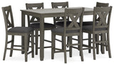 Caitbrook Gray 7-Piece Counter Height Set - D388-423 - Luna Furniture