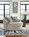Calnita Sisal Oversized Swivel Accent Chair - 2050221 - Luna Furniture