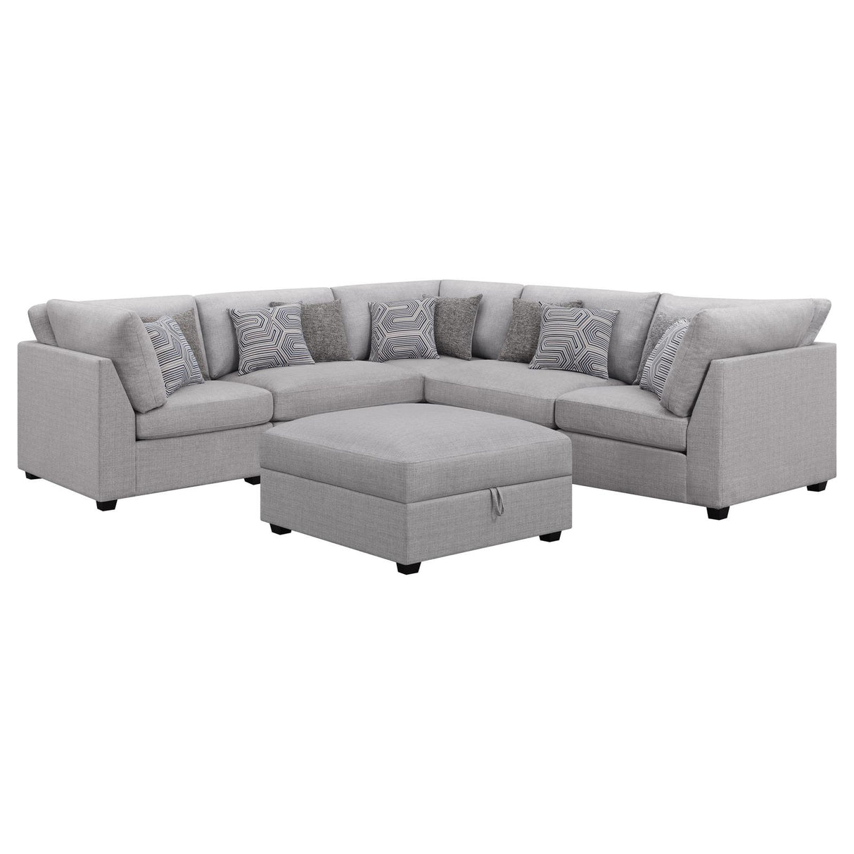 Cambria Gray Upholstered 6-Piece Modular Sectional from Coaster - Luna Furniture