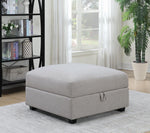 Cambria Square Storage Ottoman Grey - 551513 - Luna Furniture