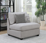 Cambria Gray Upholstered Armless Chair from Coaster - Luna Furniture