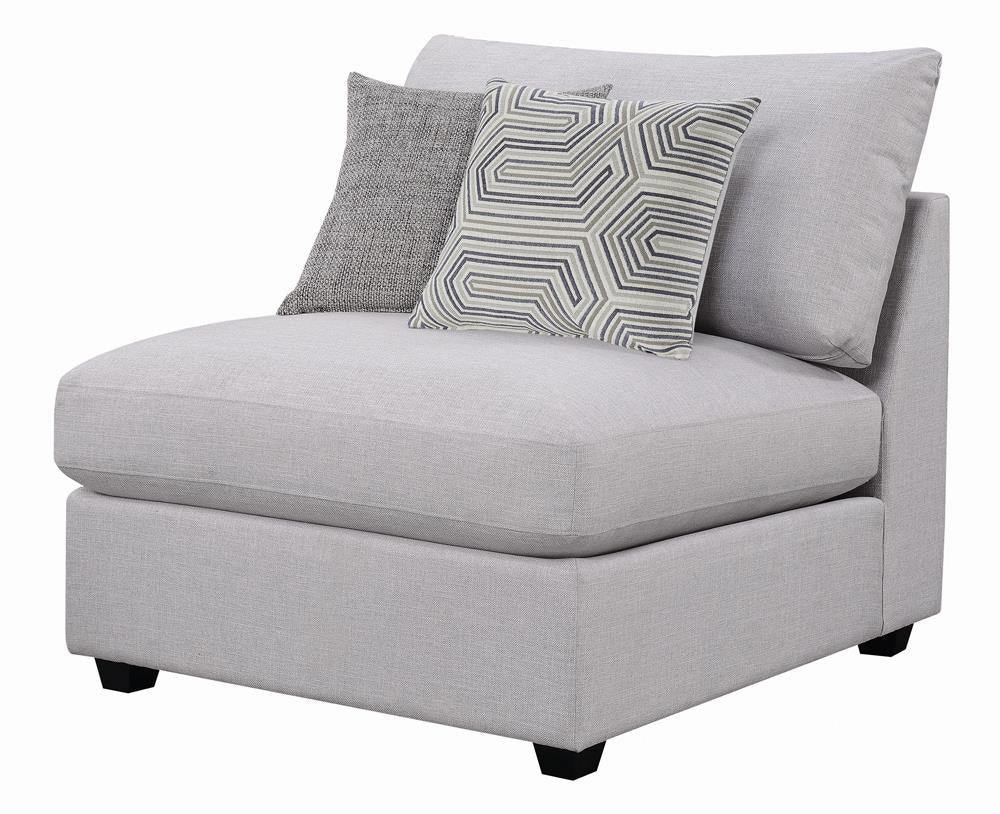 Cambria Gray Upholstered Armless Chair from Coaster - Luna Furniture