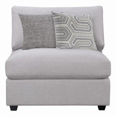 Cambria Gray Upholstered Armless Chair from Coaster - Luna Furniture
