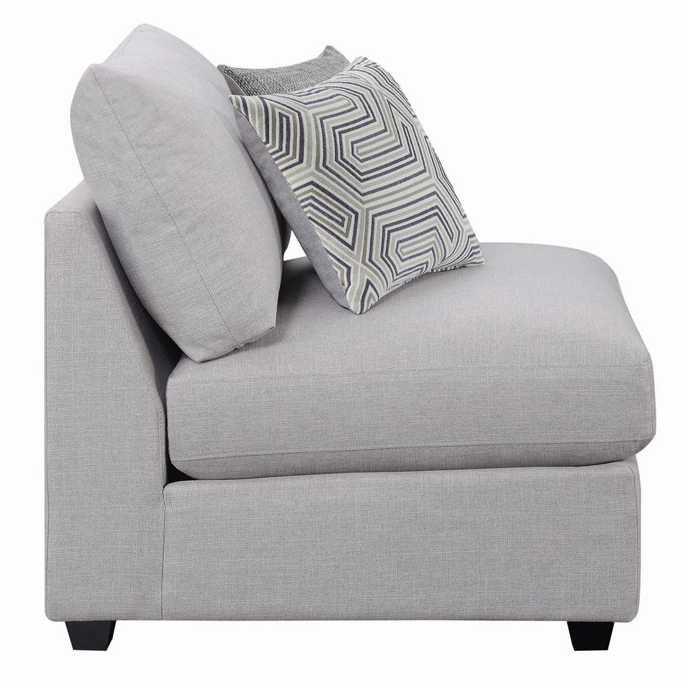 Cambria Gray Upholstered Armless Chair from Coaster - Luna Furniture