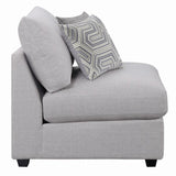 Cambria Gray Upholstered Armless Chair from Coaster - Luna Furniture